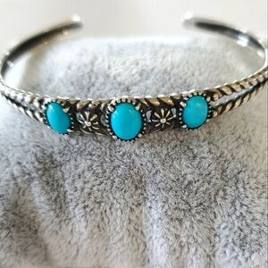 Carolyn Pollack Relios Sterling Silver Turquoise Cuff Bracelet